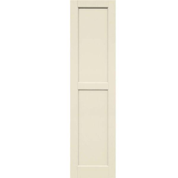 Winworks Wood Composite 15 in. x 59 in. Contemporary Flat Panel Shutters Pair #651 Primed/Paintable