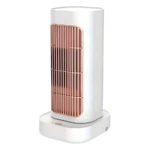 1300-Watt 12 in. White Electric PTC Ceramic Space Heater with Thermostat, Overheating and Tip-Over Protection