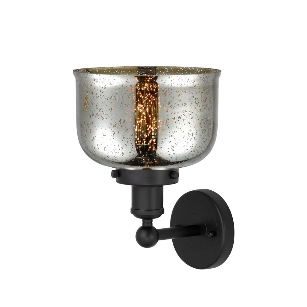 Bell 1-Light Matte Black Wall Sconce with Silver Glass Shade price history on PriceWatchPro