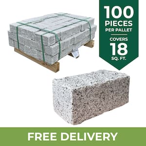 Cobblestone Paver ISP 7.5 in. x 3.5 in. x 3.5 in. Cut Gray Granite Edging (100-Pieces/62.5 lin. ft. /Pallet)