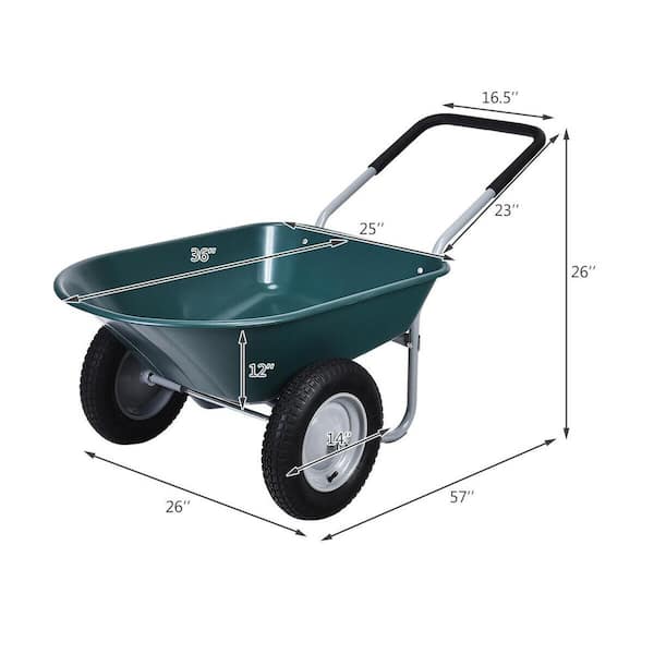 5 cu. ft. Plastic Garden Dolly Post Hole Digger Utility Cart Wheelbarrow