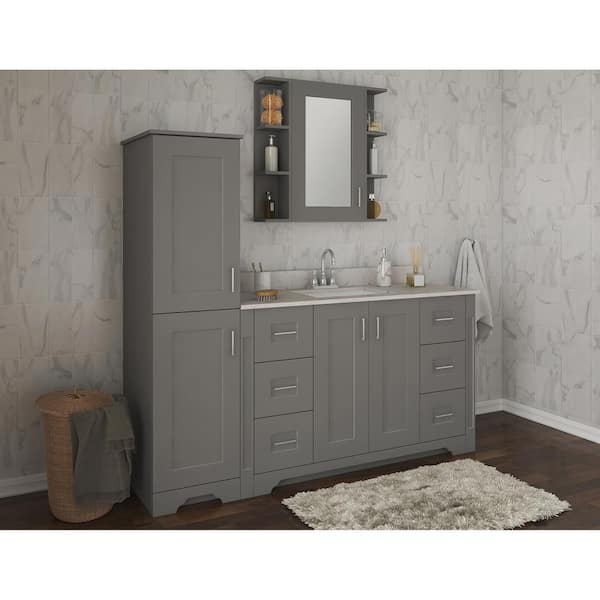 Hawthorne 6 in. W Open Shelf in Twilight Gray Hawthorne 6 in. W Open Shelf in Twilight Gray