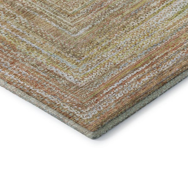 Mayfield Premium Machine Washable Abstract AMF1726 Tan 8 ft. x 10 ft. Area Rug