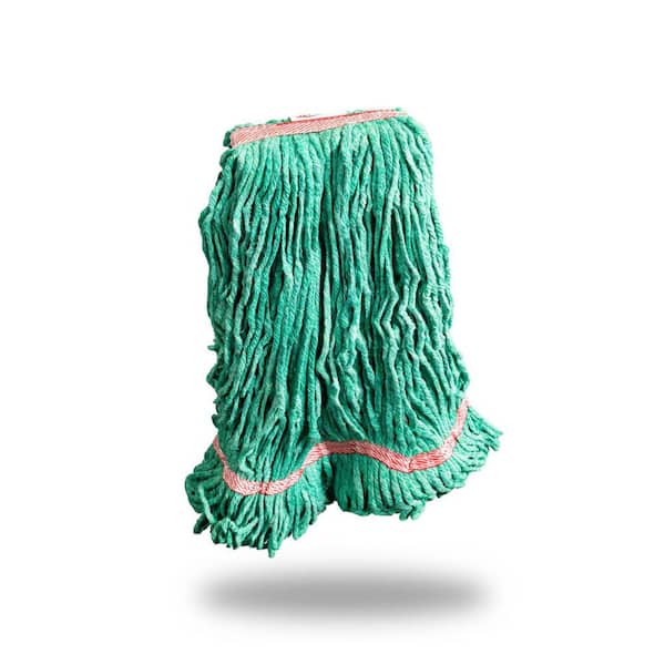 Large String Mop Premium Blended Looped-End Wet Mop Head (Green)