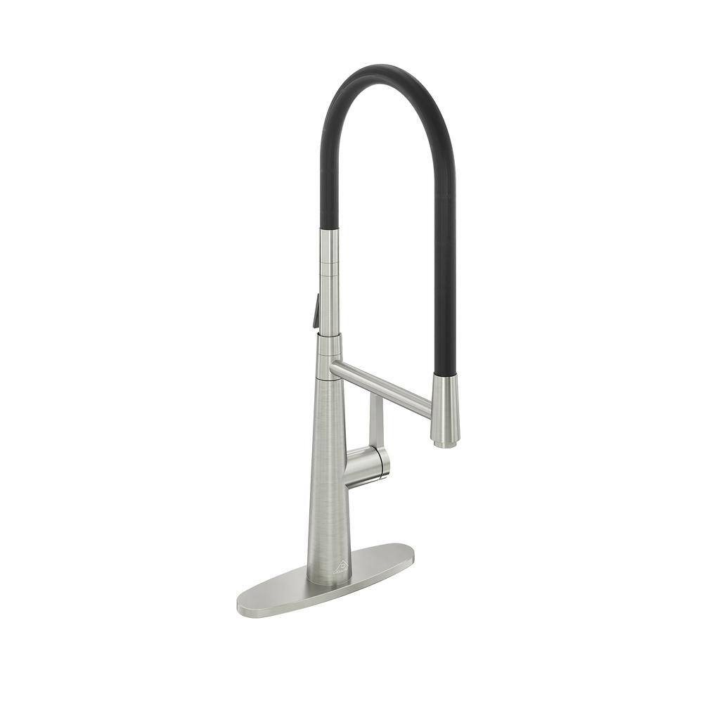 Brushed Nickel Single-Handle Kitchen Faucet with Dual-Function Spray Head