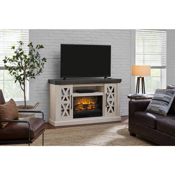 Rustic oak tv stand deals with fireplace