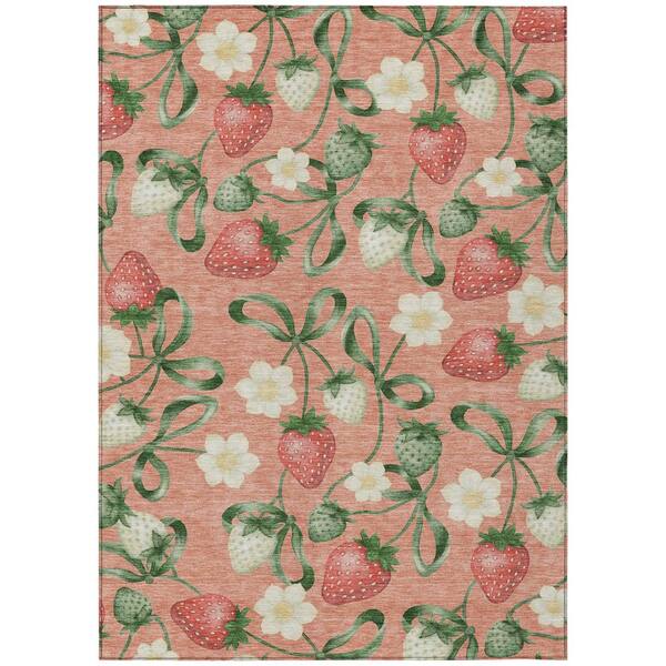 Chantille Machine Washable Indoor/Outdoor Abstract ACN2864 Salmon 10 ft. x 14 ft. Area Rug
