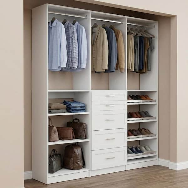 MODULAR CLOSETS Alto Collection 93 in. W White Wall Mounted Shaker