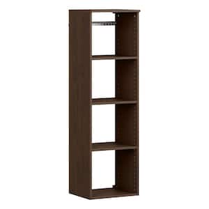 Style+ 17 in. W Chocolate Hanging Wood Closet Tower