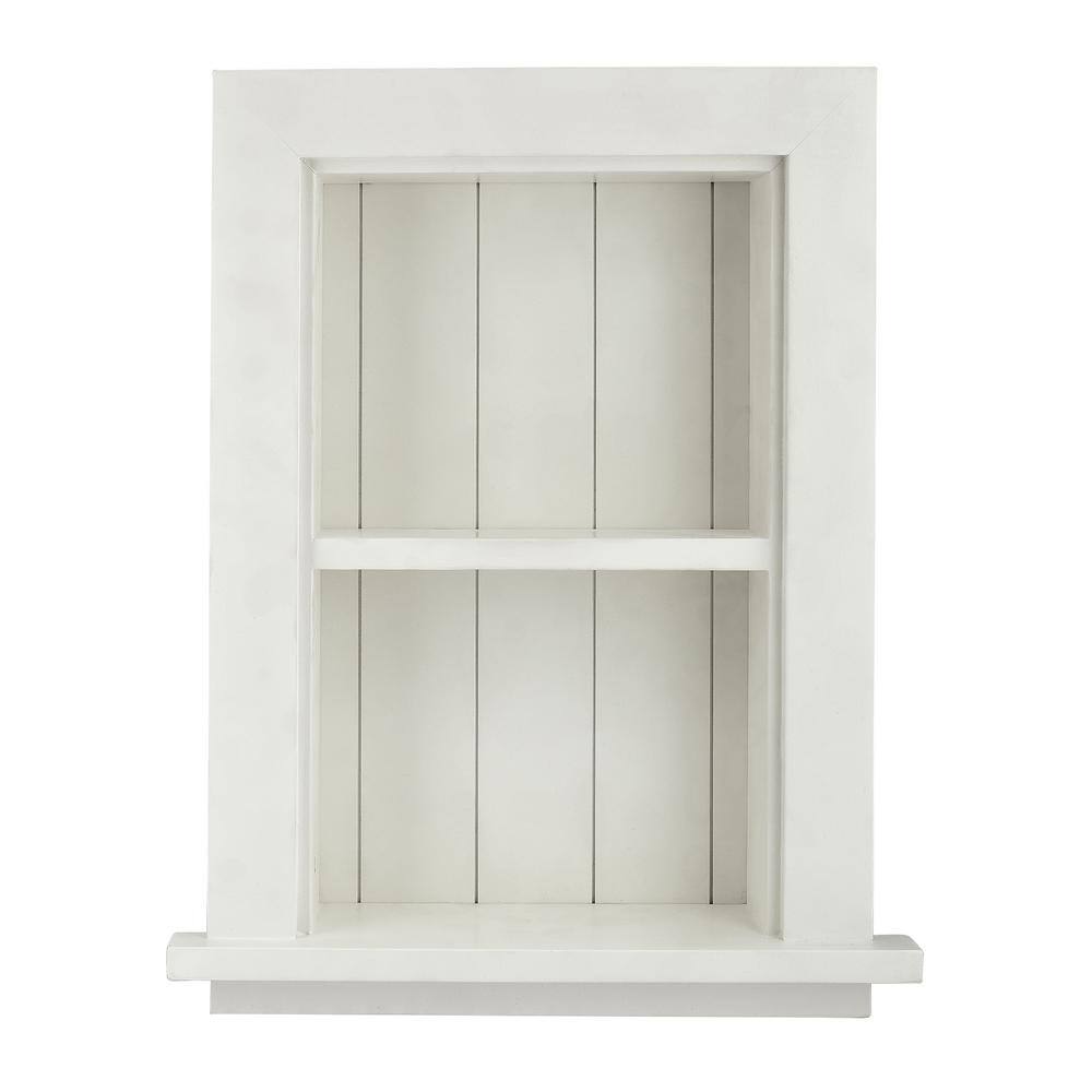 AdirHome White Hardwood Recessed Wall Cabinet with Shelf