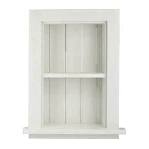 12.75 in. W x 4.75 in. D x 18.11 in. H Wood Recessed Decorative Bathroom Storage Wall Cabinet in White