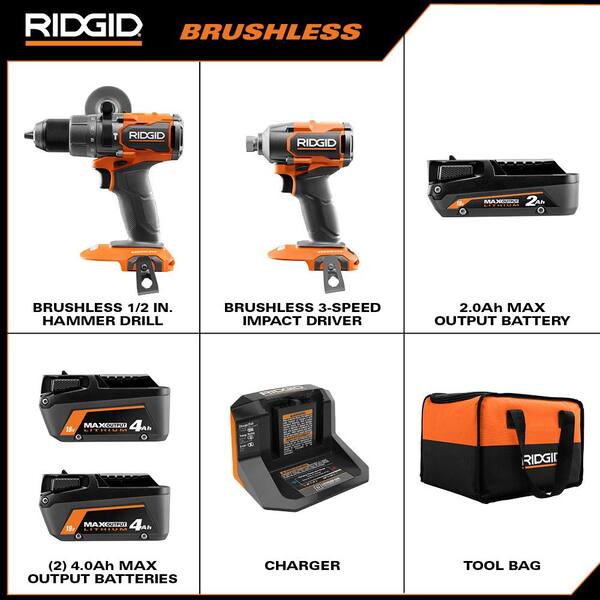RIDGID 18V Brushless Cordless 2-Tool 