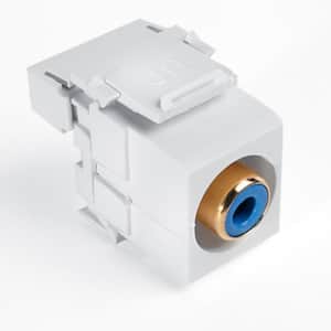 QuickPort RCA 110-Type Connector with Blue Barrel, White