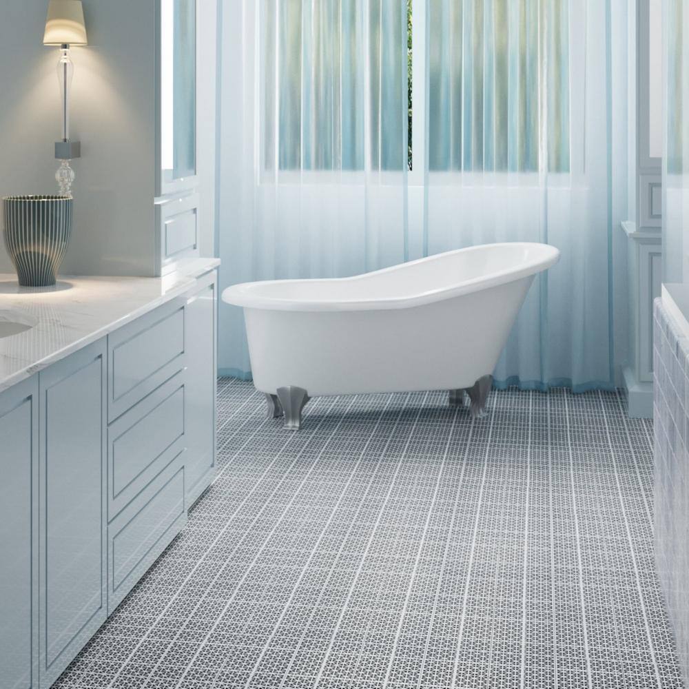 Gray 12" x 12" Plastic Interlocking Deck Tiles with Water Protection