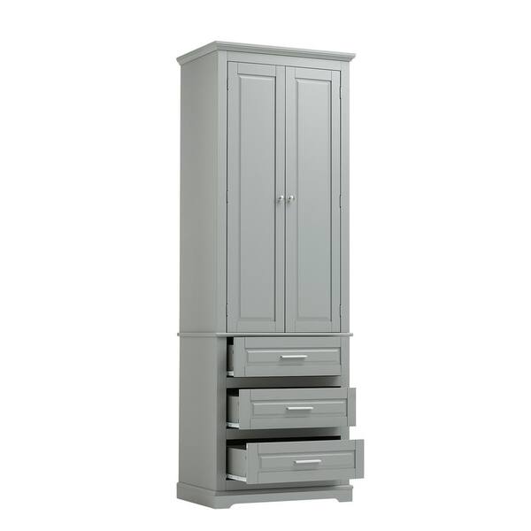 Acadian 15.8 in. W x 15.8 in. D x 56 in. H Bath Storage Tower Bath Cabinet in White