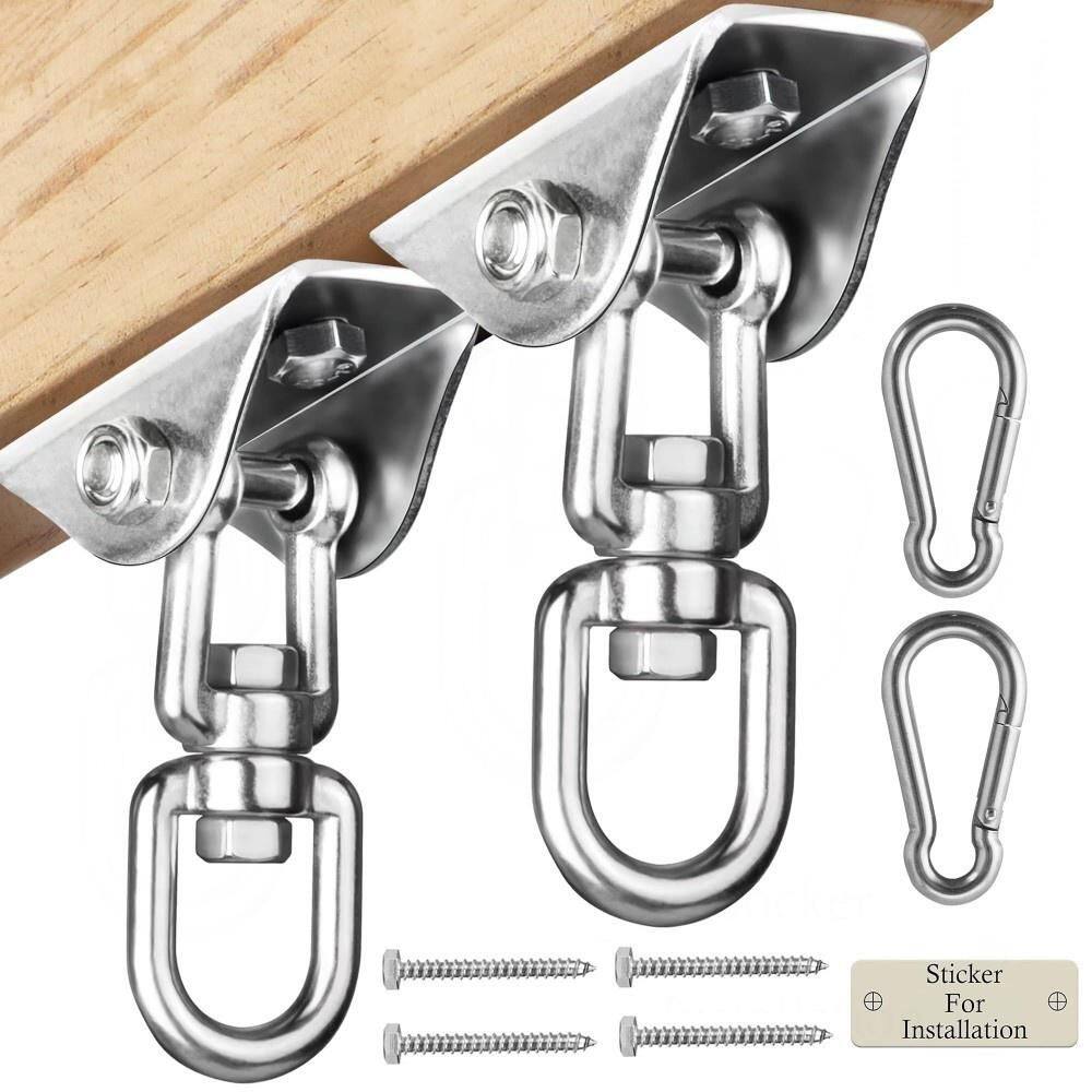 2-Pack Heavy Duty Swing Hangers, 360° Swivel Silent Style, Silver Stainless Steel Finish, Hammock & Swing Mount Hardware price history on PriceWatchPro