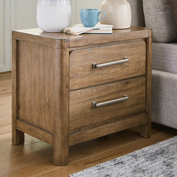 Cabalynn Natural Brown 2 Drawer Nightstand