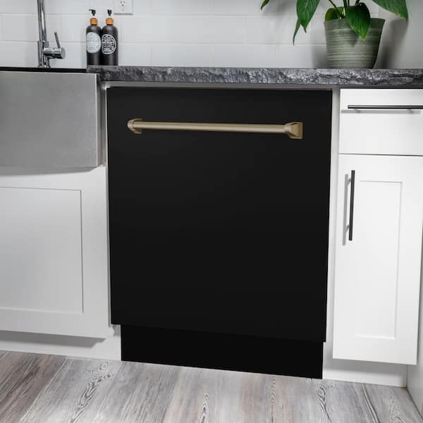 Autograph Edition 24 in. Top Control 8-Cycle Tall Tub Dishwasher w/ 3rd Rack in Black Stainless Steel & Champagne Bronze