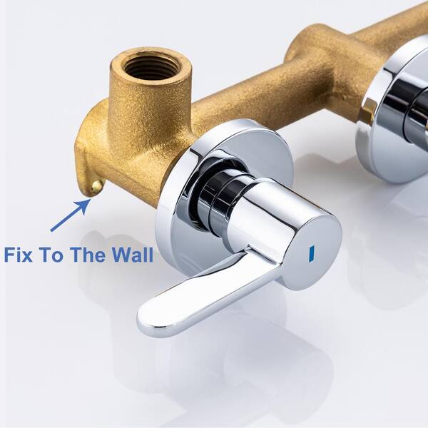 RAINLEX 8014 2-Handle Wall Mount Roman Tub Faucet with High Flow