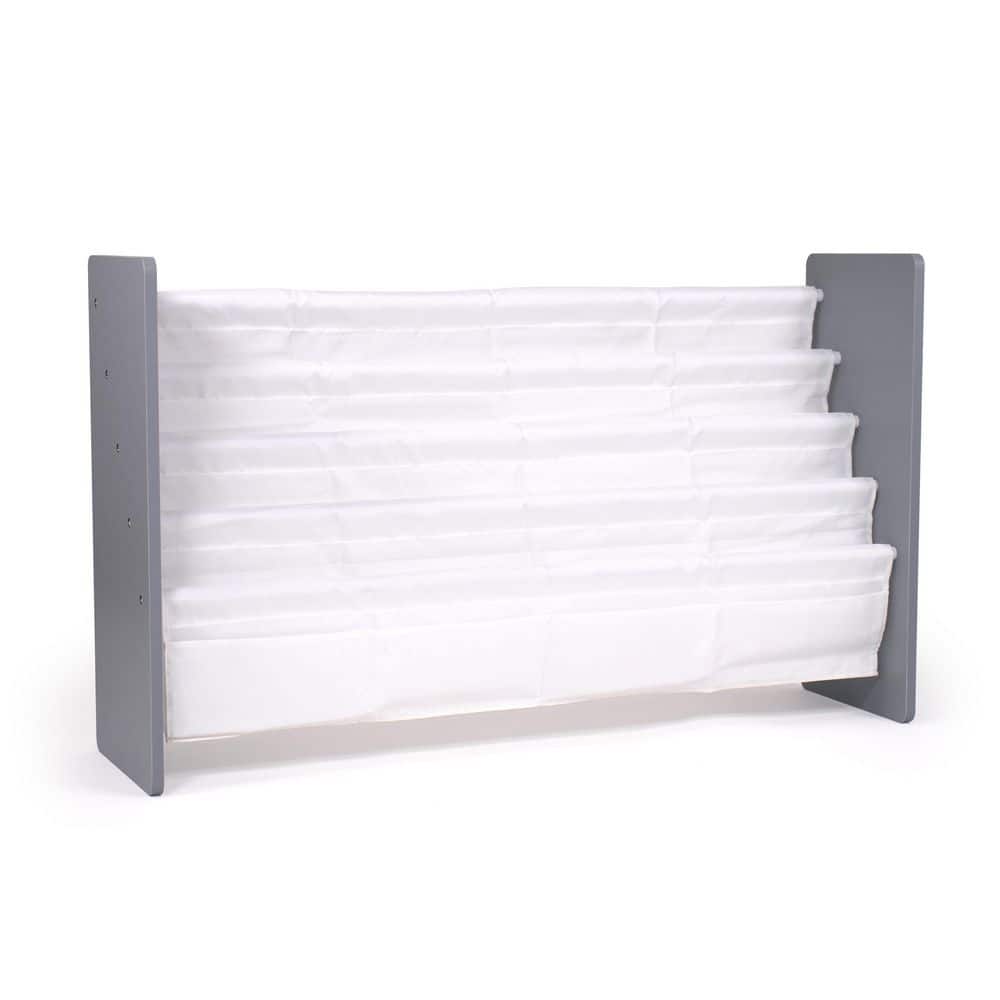 Inspire 42 in. Wide Grey/White 4-Tier Extra Large Kids Bookrack 4-Front Pockets for Smaller Books Bookcase, 25 in. H