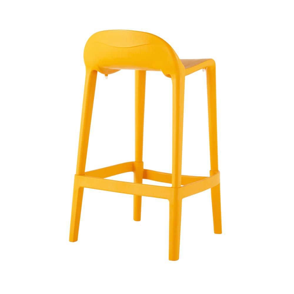 Saddle Style 25" Counter Stool in Vibrant Orange, Set of 2