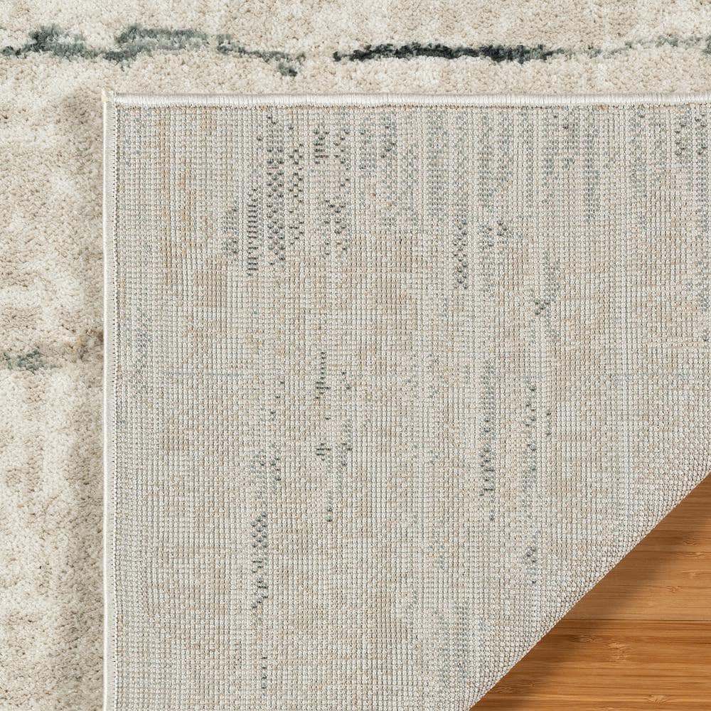 Kosmas Multi-Color Abstract Polyester Shag Area Rug 8' x 10'