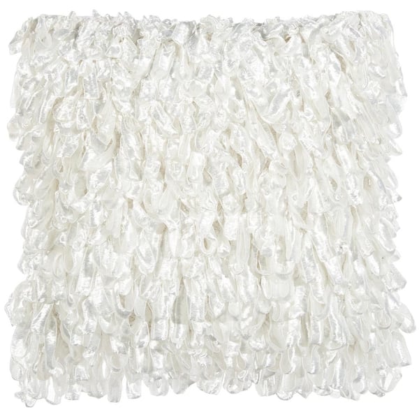 Mina Victory Lifestyles White 20 in. x 20 in. Throw Pillow