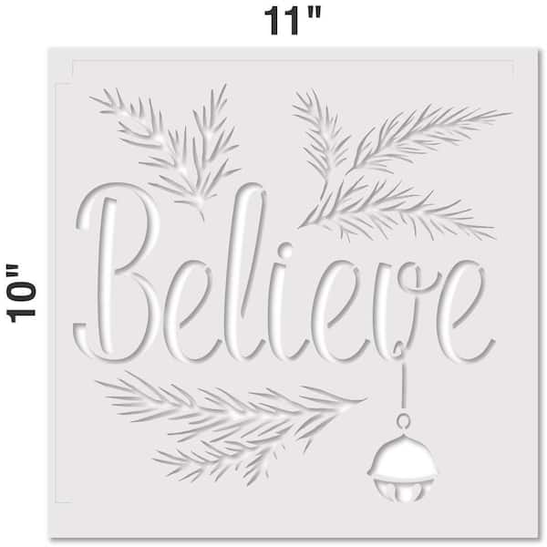 Christmas Stencils for Painting on Wood Reusable, 36 pcs, Large Christmas  Stencils Kit: Believe, Let it