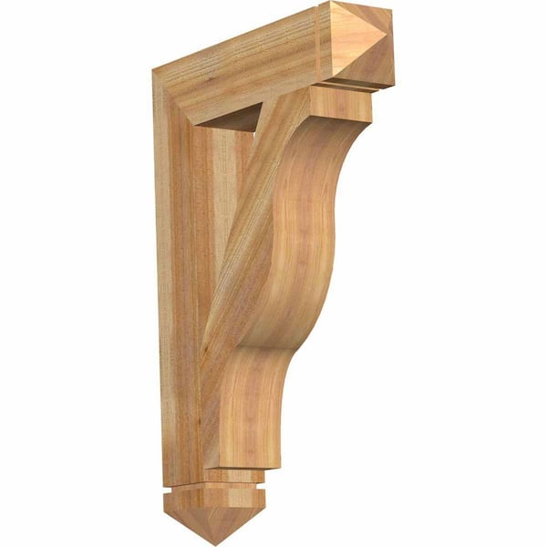 Ekena Millwork 6 in. x 40 in. x 28 in. Western Red Cedar Funston Arts and Crafts Rough Sawn