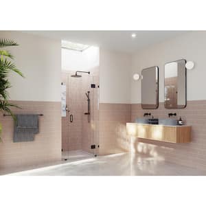 Stellar 39.5 in. W x 78 in. H Pivot Frameless 3-Panel Inline Glass Hinged Shower Door in Oil Rubbed Bronze