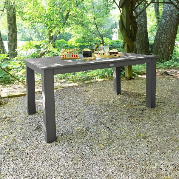 Highwood Coastal Teak Rectangular Recycled Plastic Outdoor Balcony Height Dining Table