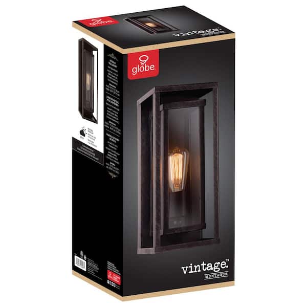 Globe Electric Montague 1-light Bronze Outdoor Wall Lantern Sconce 44307 Pk690 for sale online 