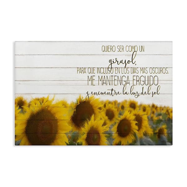 Stupell Industries To Be a Sunflower by Kim Allen Gallery Wrapped Unframed Typography Graphic Art Print 16 in. x 24 in.