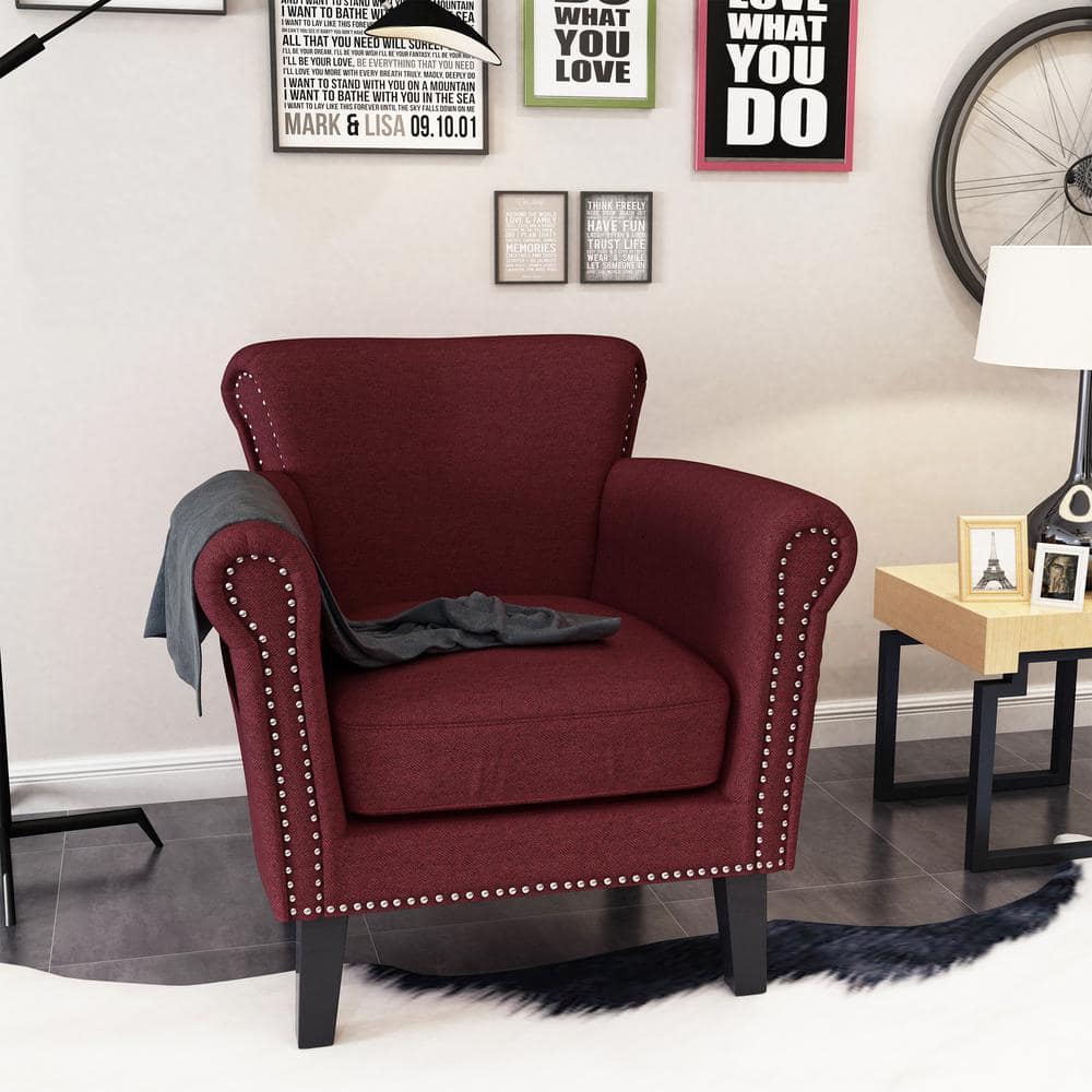 Brice Wine Upholstered Club Chair