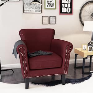 Brice Wine Upholstered Club Chair