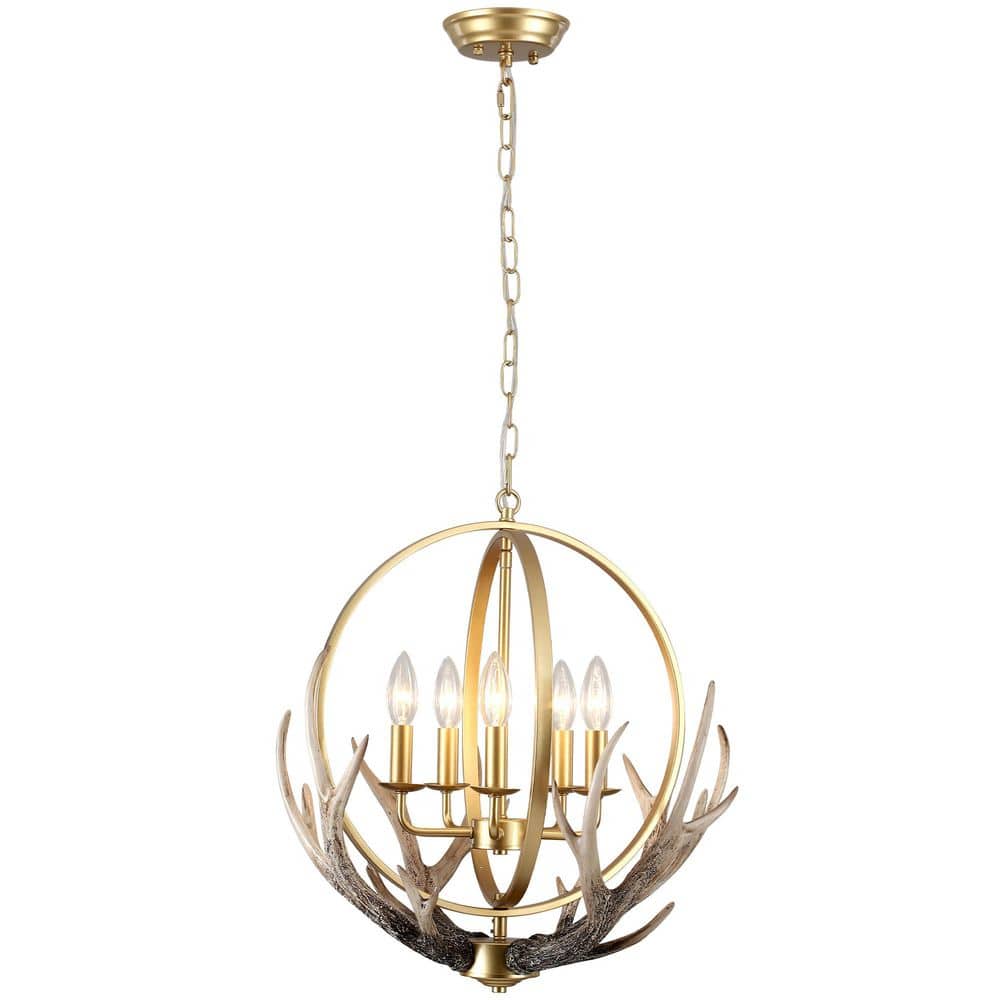 5-Light Gold Farmhouse Globe Branch Pendant Light Candle Style Height Adjustable Chandelier for Kitchen Island price history on PriceWatchPro