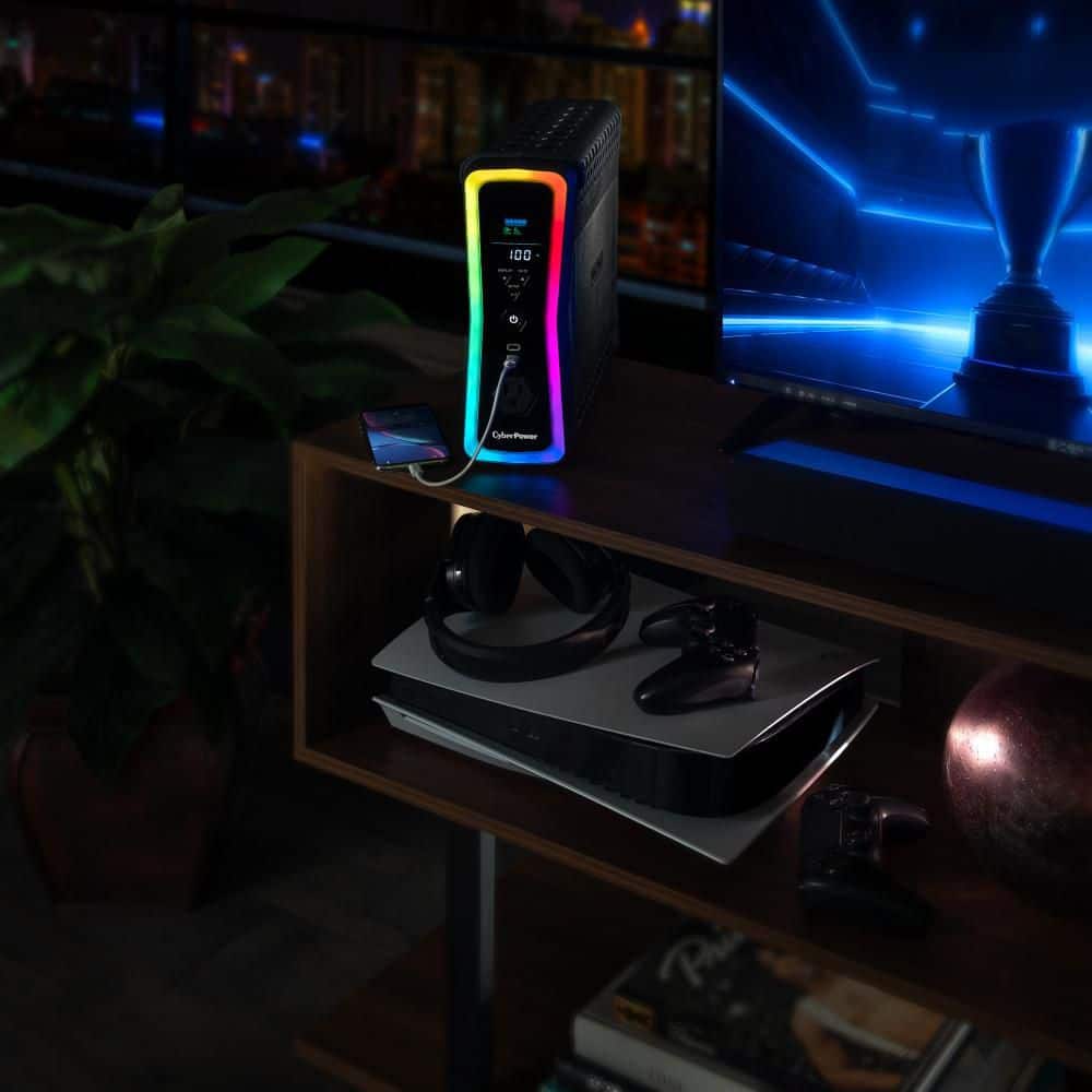 CyberPower 1500VA 120-Volt Sine Wave Gaming UPS with RGB Lighting and Battery Backup