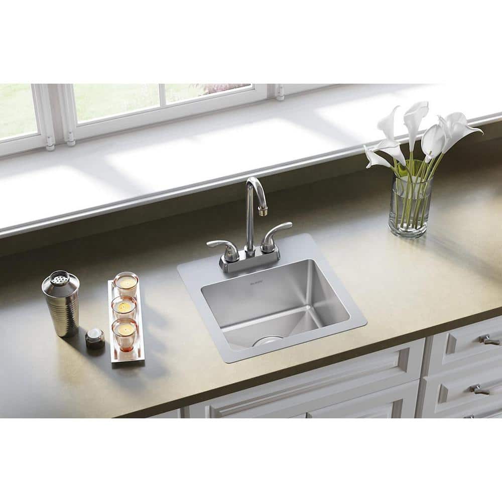 Elkay 15" Stainless Steel Single Bowl Drop-In Bar Sink