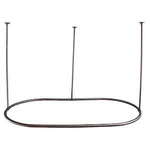 72 in. Brass Oval Shower Rod Ring in Brushed Nickel
