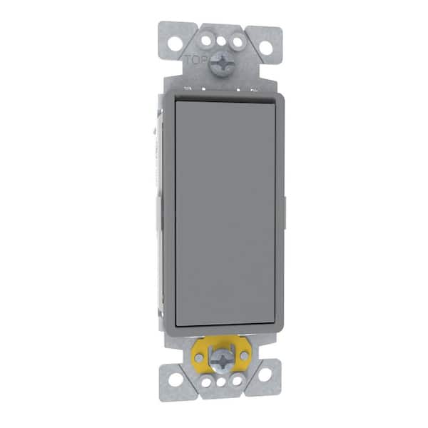 X Series 15 Amp Single-Pole Momentary Switch Module Rocker Back Wire Light Switch Matte Gray