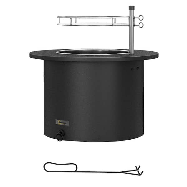 Unbranded 25" 2-in-1 Smokeless Fire Pit&BBQ Grill,Portable Wood Burning Firepit with Cooking Grate,Ash Tray for Patio and Backyard