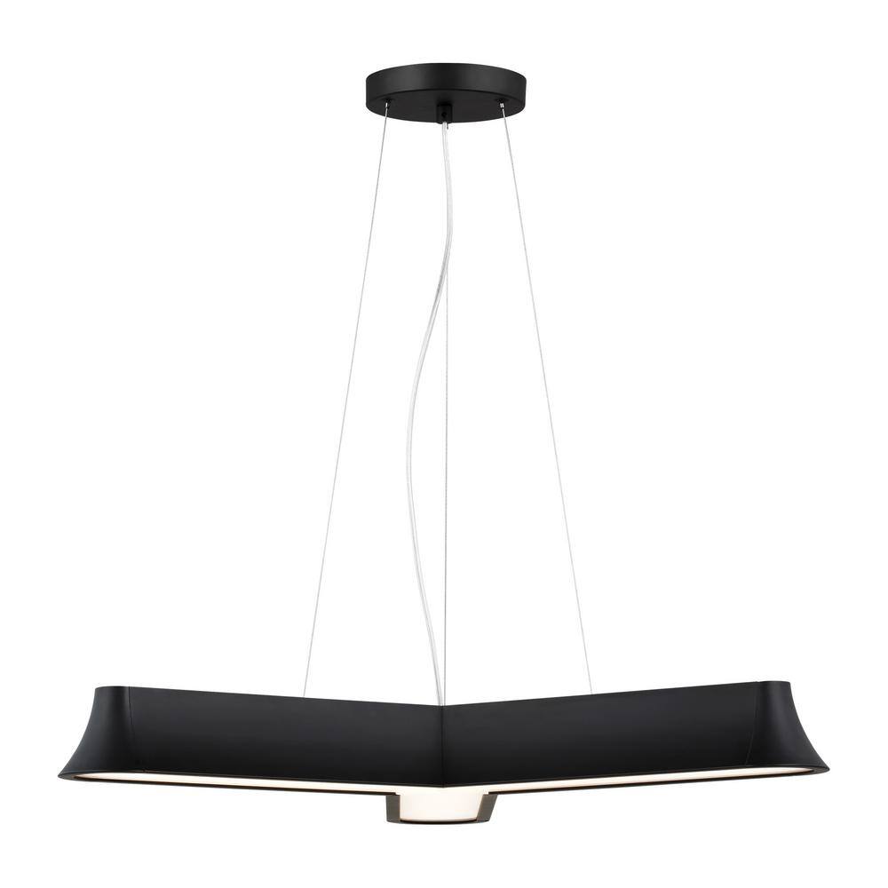 Alta Midnight Black Geometric LED Chandelier with Plastic Shade