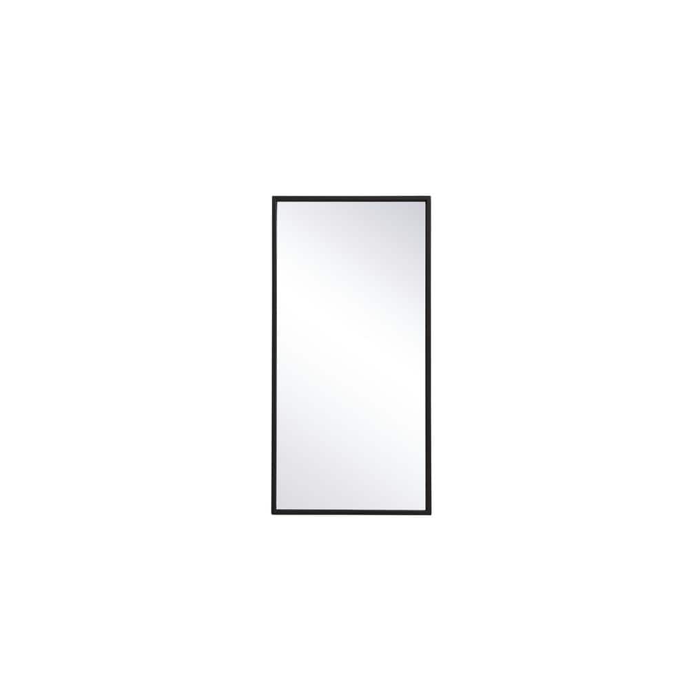 Small Rectangle Black Modern Mirror (14 in. H x 28 in. W)