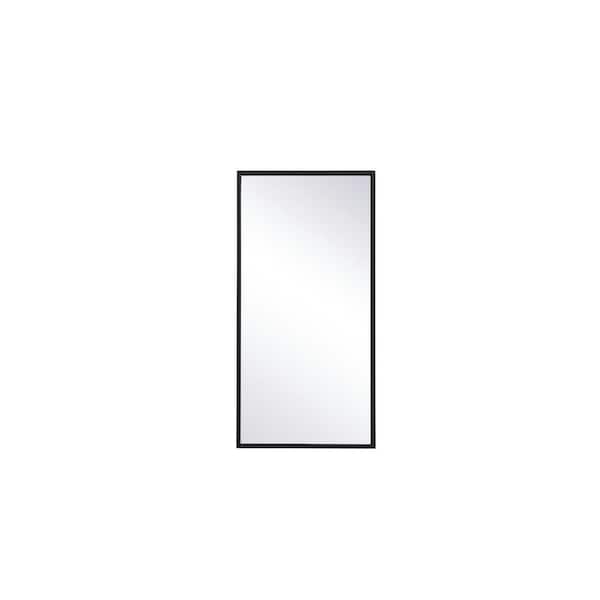 Unbranded Small Rectangle Black Modern Mirror (14 in. H x 28 in. W)