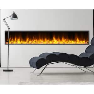 80 in. Harmony Built-in LED Electric Fireplace in Black Trim