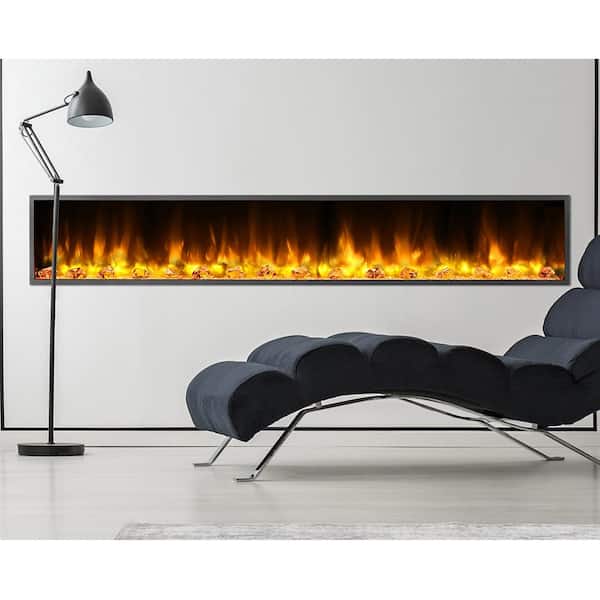 Dynasty Fireplaces 80 in. Harmony Built-in LED Electric Fireplace in Black Trim