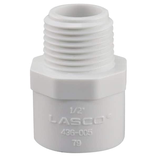 LASCO Fittings 1/2 in. PVC Schedule 40 Male MPT x Slip Adapter