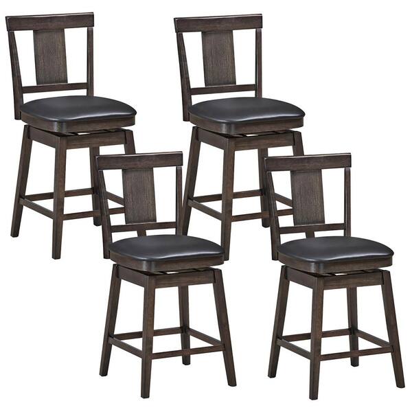 Costway 24 In Brown Height Back Wood, Farmers Home Furniture Bar Stools