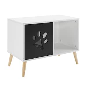 Convertible 22 in. Black and White Cat Tree End Table