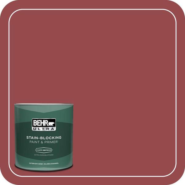 BEHR ULTRA 1 qt. #M140-6 Circus Red Extra Durable Semi-Gloss Enamel Interior Paint & Primer